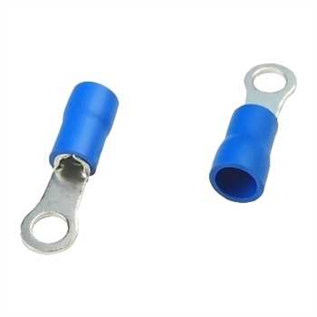 Ringkabelschuhe / Ringösen M4, blau, Kabel bis 2,5