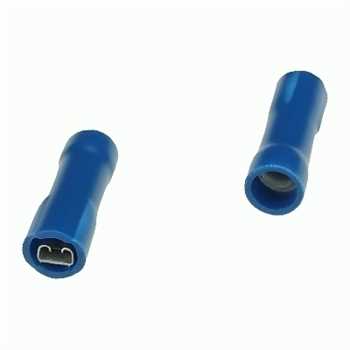 Flachsteckhülsen vollisoliert, 2,8mm, blau, Kabel