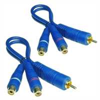 BLUE LINE Cinchkabel Y-Kabel, 2-fach geschirmt,