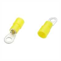 Ringkabelschuhe/Ringösen M4, gelb, Kabel b. 6,0mm²