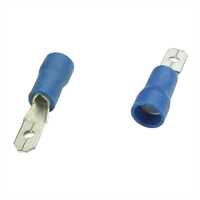 Flachstecker teilisoliert 4,8mm, blau, Kabel bis 2
